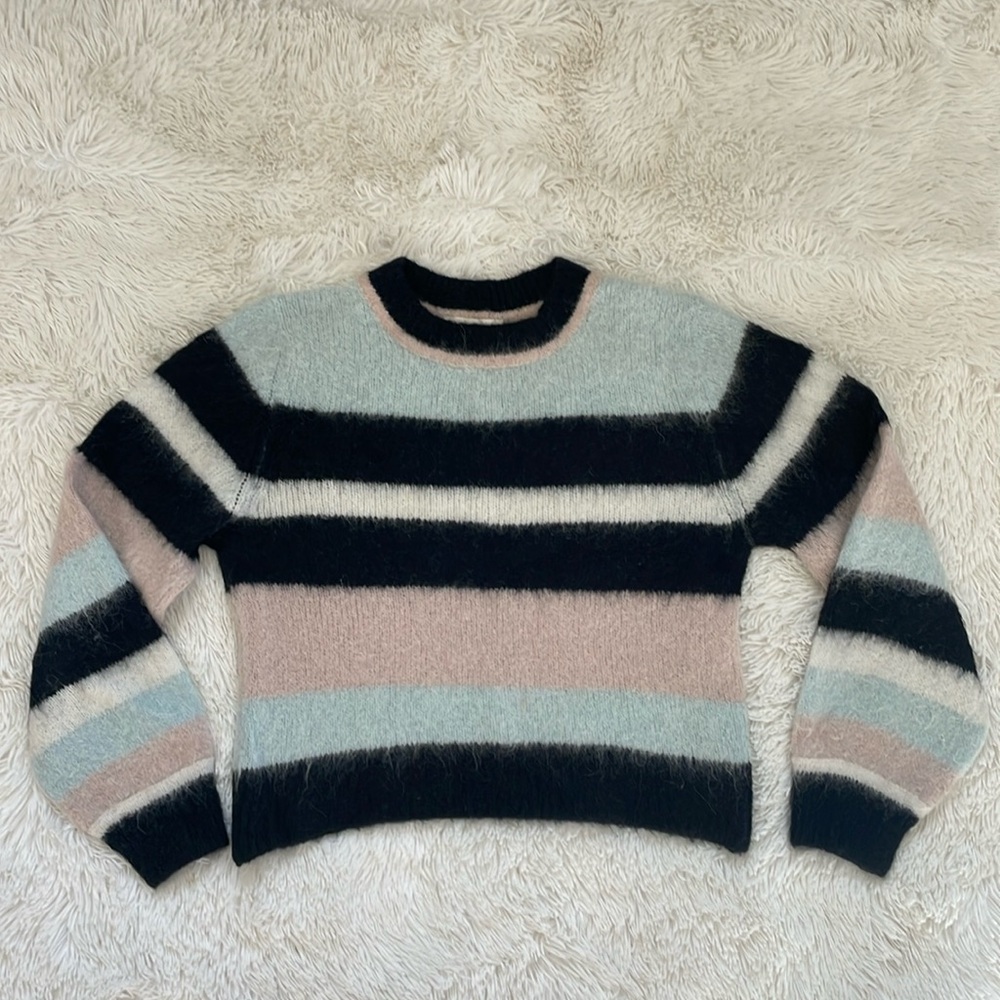 Ba&sh lady pullover Alpaca striped sweater made in Italy  - size 0 - Picture 6 of 10